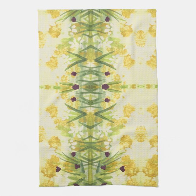 Handdukar med Gröntar och Gult i finare (Vertikal)