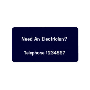 HANDEL. ELEKTRICIEN. ADRESSETIKETT