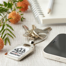 Handel eller behandling rektangulärt silverfärgad nyckelring