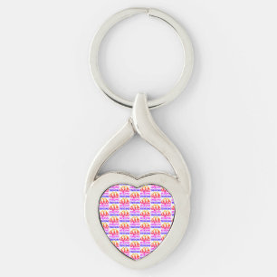 Handel eller behandling twisted heart silverfärgad nyckelring