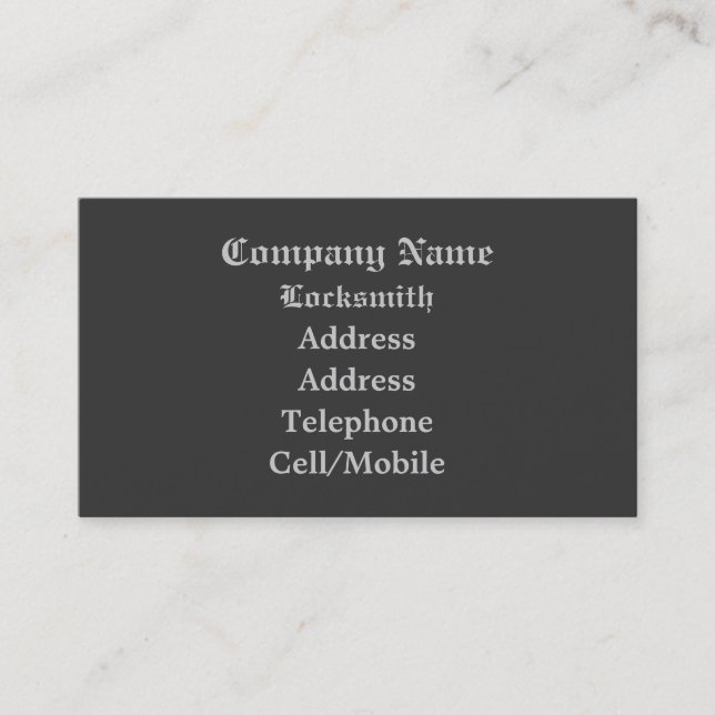 HANDEL, LOCKSMITIER VISITKORT (Framsida)