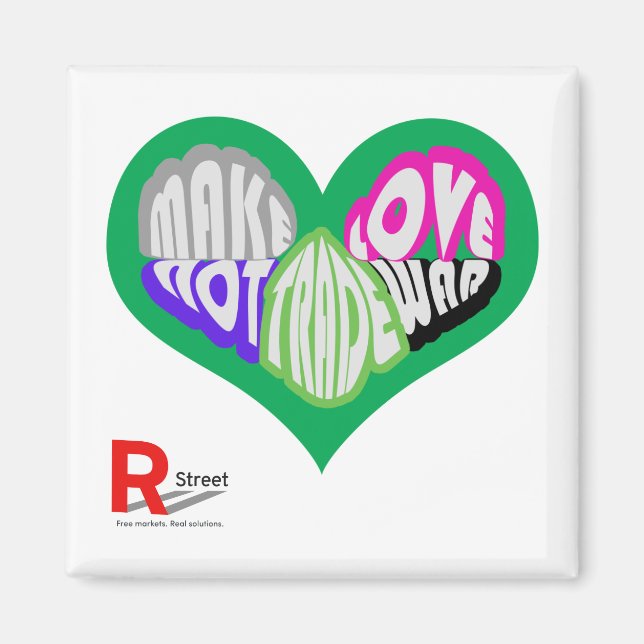 Handel med Kärlek inte med Krig-magnet Magnet (Framsidan)