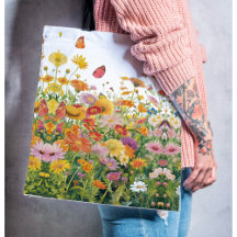 Handel med kärnblommor och fjärilar av vild