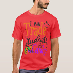 Handel med Studenter för Candy Design Halloween-lä T Shirt
