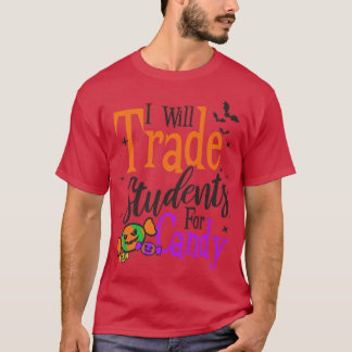 Handel med Studenter för godisdesign Halloween-lär T Shirt