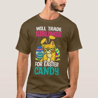 Handel med Syskon för Påsk Candy Design Påsk Cat1 T Shirt