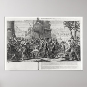 Handel mellan mexicanska indier och fransken poster