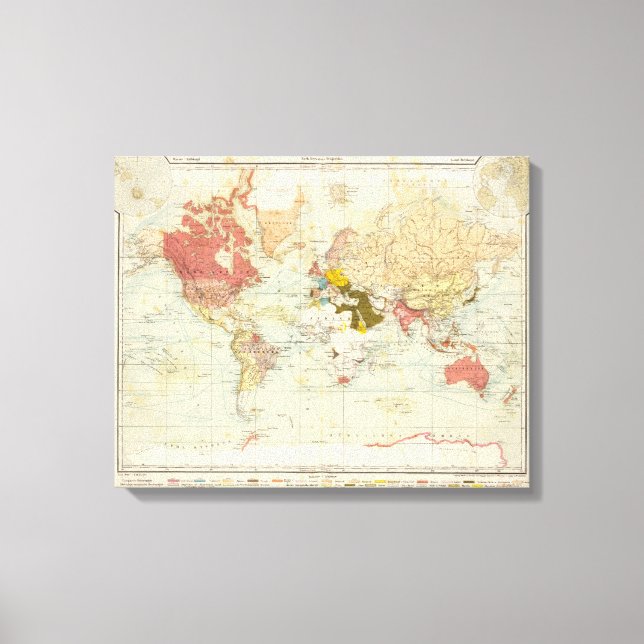 Handels Colonial Atlas Karta Canvastryck (Framsida)