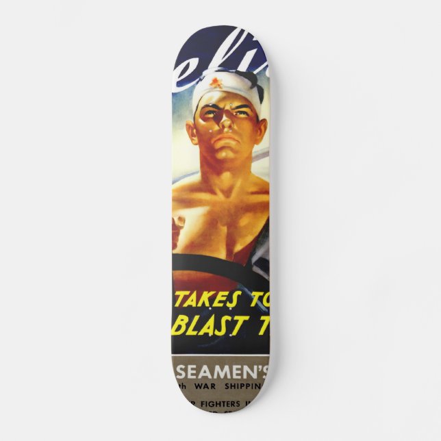 Handels- sjömän old school skateboard bräda 18 cm (Framsida)