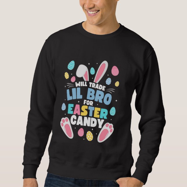 Handelsbroder för Påsk Candy Funny Lil Lång Ärmad Tröja (Framsida)