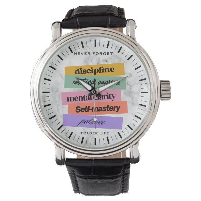 Handelsdesign | Påminnelse | Motivation n Marmor Armbandsur (Framsida)