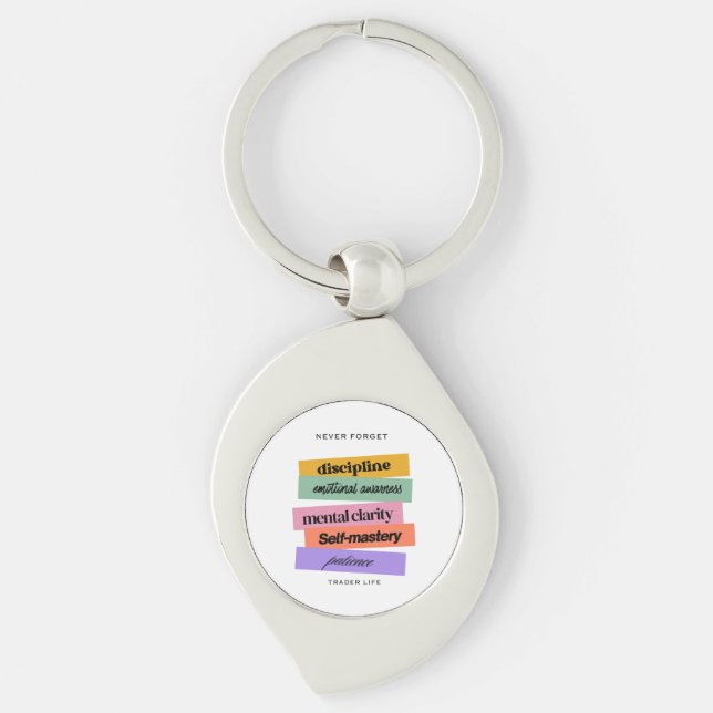 Handelsdesign | Påminnelse | Motivation Swirl Silverfärgad Nyckelring (Framsidan)