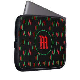 Handelsdiagram Mönster Streetwear Röd Grön Ljus Laptop Fodral