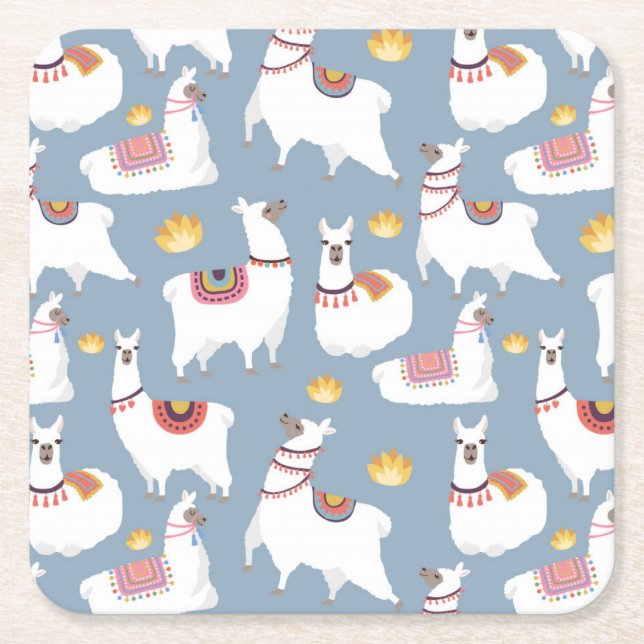Händelse Alpaca/Llama Underlägg Papper Kvadrat (Framsidan)