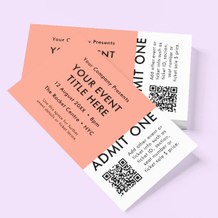 Händelse Biljett Korall Rosa QR-kod konsert Bilj