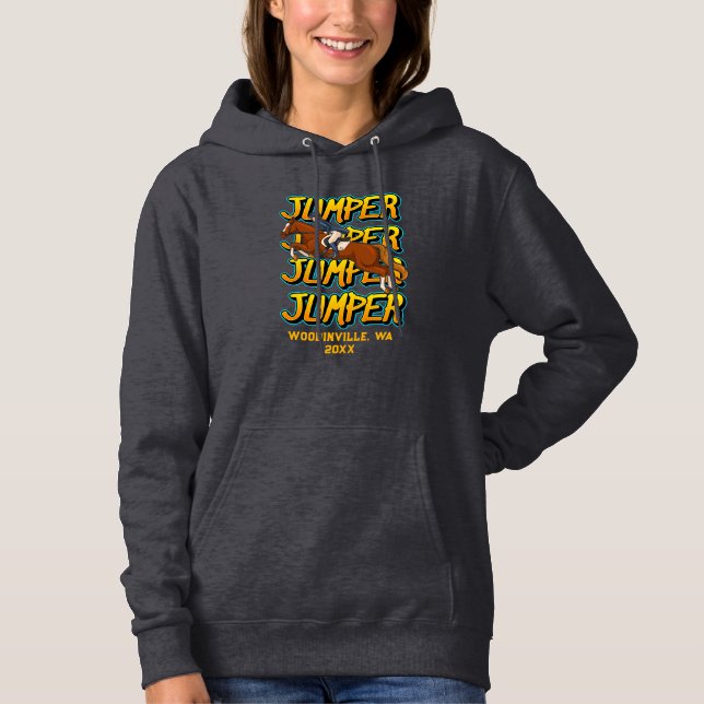 Händelse eller platsdatum för anpassningsbar Jumpe T Shirt (Framsida)