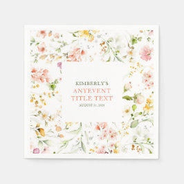 Händelse för Cute Summer Wildblommblommor Pappersservett