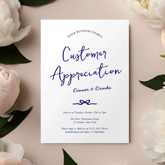 Händelse för elegantens handskrivna klientvärderin inbjudningar (Modern handwritten style business invitation for appreciation event)