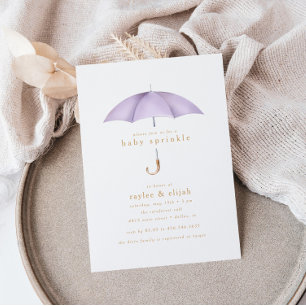 Händelse för Light Lila Girl Baby Sprinkle Shower Inbjudningar