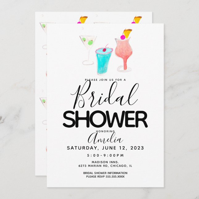 Händelse för målad Möhippa i vattenfärgsfärg Inbjudningar (Fram/baksida)