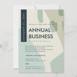 HÄNDELSE FÖR MODERN ABSTRAKT ART AQUA BLUE CONFERE INBJUDNINGAR