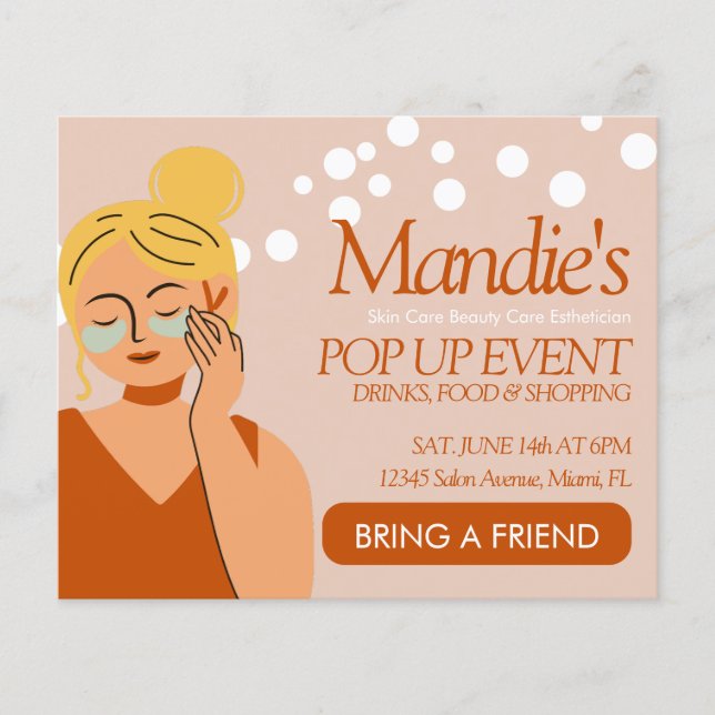 Händelse för popup-uppställning för säljare av hud flygblad (Framsidan)