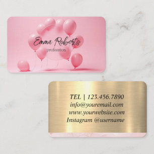 Händelse för rosa-bubblor visitkort