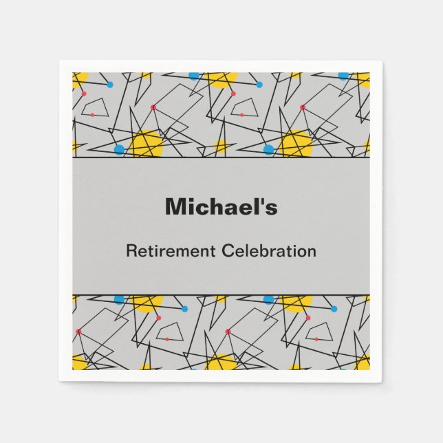 Händelse för vinkelrätt geometrisk retro Mönster-A Pappersservett (Framsidan)