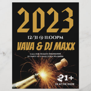 Händelseannonsering för nyårsutgivningen Party Reklamblad