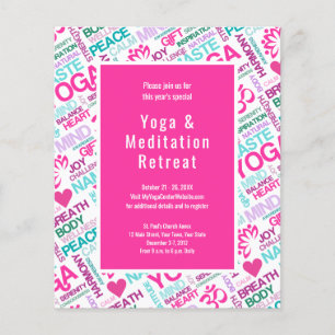 Händelseåterreat eller workshop för Yoga Meditatio Flygblad