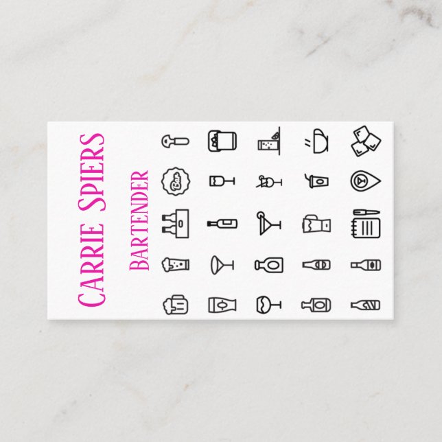 HändelseBartendervisitkort Visitkort (Framsida)