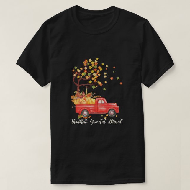 Händelsedag Thanksgivingen höstfällemappning Löv t Shirt (Design framsida)