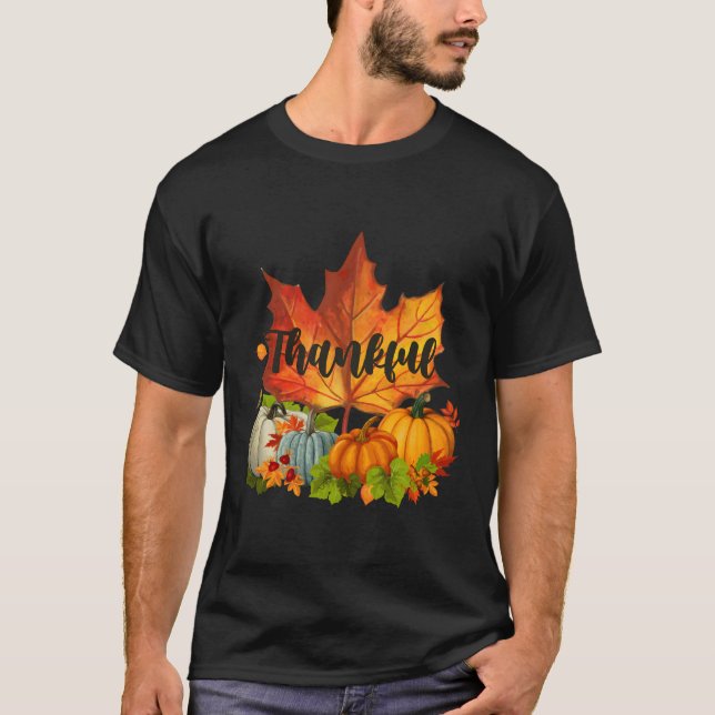 Händelsedag Thanksgivingen höstfällemappning Löv t Shirt (Framsida)