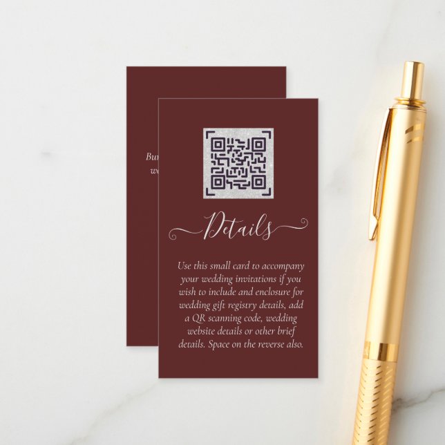 Händelsedetaljer för BUDGET QR-KODKONTROLLKOD Tilläggskort (Fram/Back In Situ)