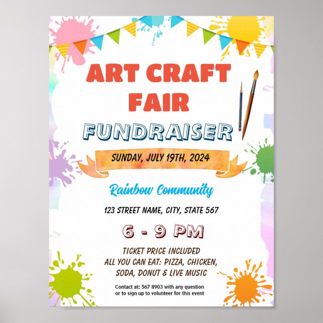 Händelseflyget Redigerbar konsmålning Poster (Framsidan)