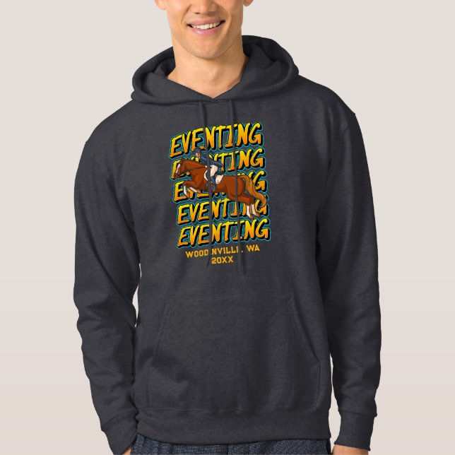 Händelsehändelse eller platsdatum för anpassningsb hoodie (Framsida)