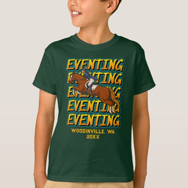Händelsehändelse eller platsdatum för anpassningsb t shirt (Framsida)