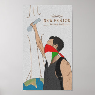 Händelseillustration för "Ny period" med digital t Poster