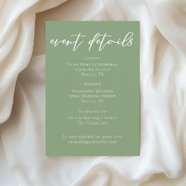 Händelseinformation för Sage Grönt White Typograph Tilläggskort