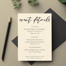 Händelseinformation om minsta möjliga elegant Bröl Tilläggskort