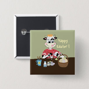 Händelseknapp för äggmålning i glad påsk knapp