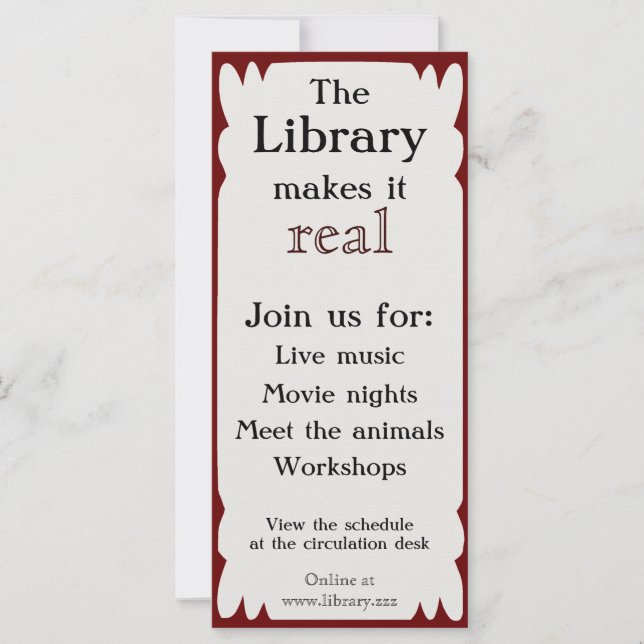 Händelsekort för bibliotek (Framsida)