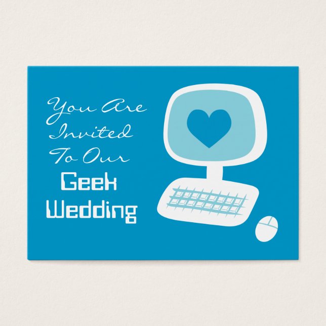Händelsekort för Geek Wedding-inbjudan Visitkort (Framsidan)