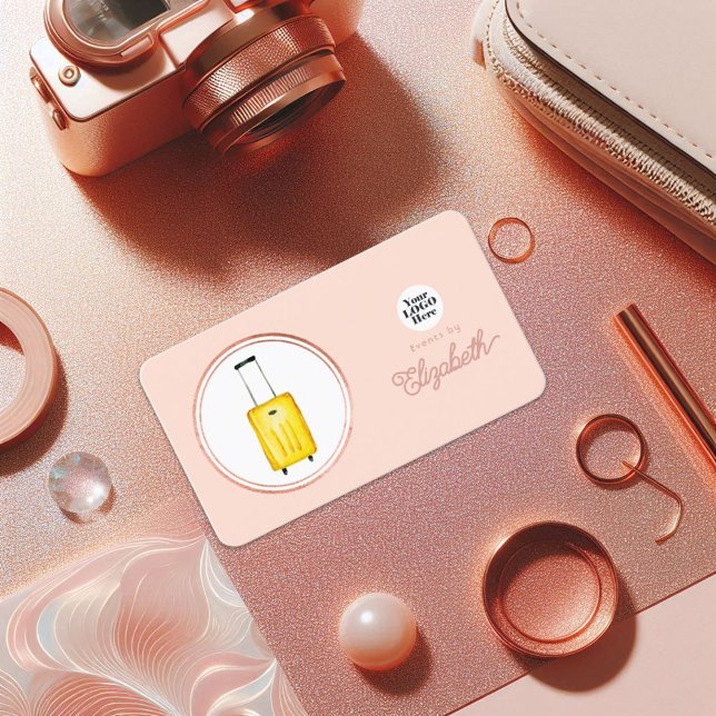 Händelsekortlanering av Eleganten för Guld och  Ro Visitkort (Rose Gold and Blush Pink Elegant Event Planner Business Card)