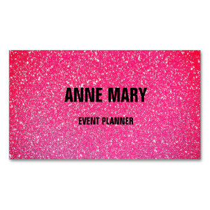 Händelsekortlanering av Rosa ros Red Glitter Brö Magnetiska Visitkort