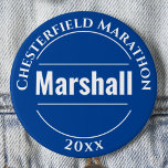 Händelseloggningsknapp för Marshall Knapp<br><div class="desc">En bricka för en händelselagstiftning. Ändra ordalydelsen till dina detaljer. Marshall-bricka. Officiell-märke. Blått och vitt.</div>