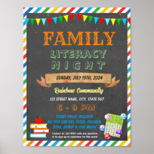 Händelsemall för Family Literacy Bingo Night Poster