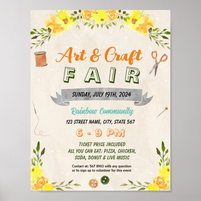 Händelsemall för vår Summer Craft Show Poster (Framsidan)