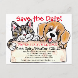 Händelsemärkelse för den unika Cute Hund Cat Veter Meddelande Vykort