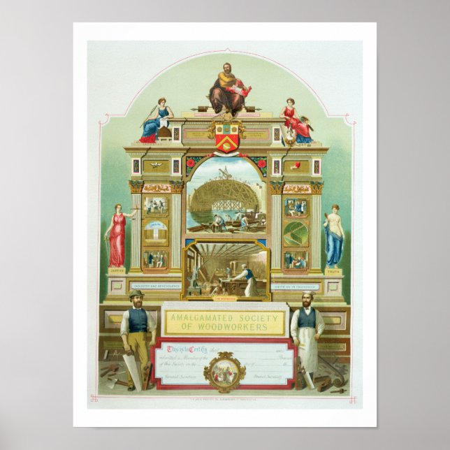 Handelsemblem för Amalgamated Society of Woodwor Poster (Framsidan)